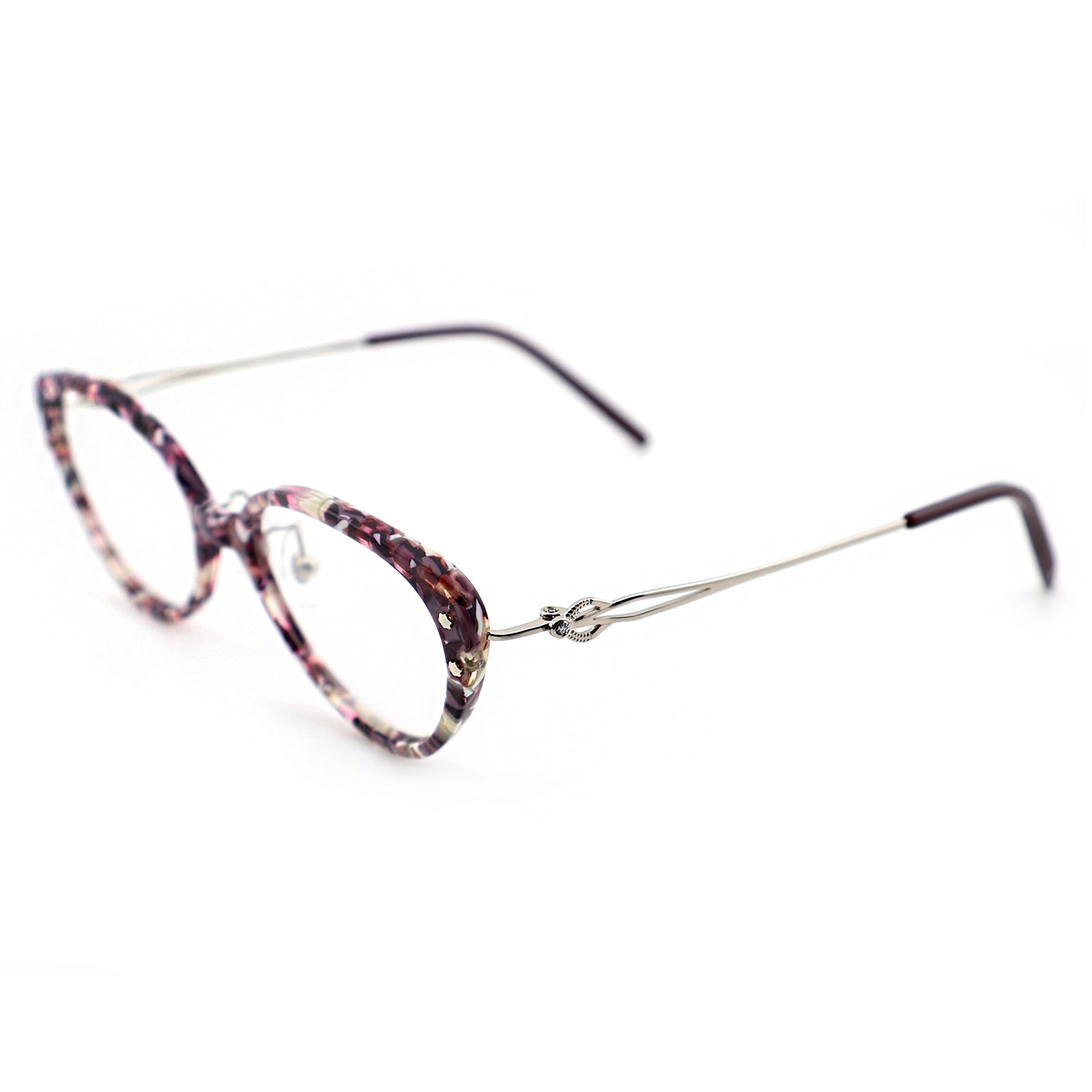 Women’s Retro Cat-Eye Eyeglasses with Metal Accents