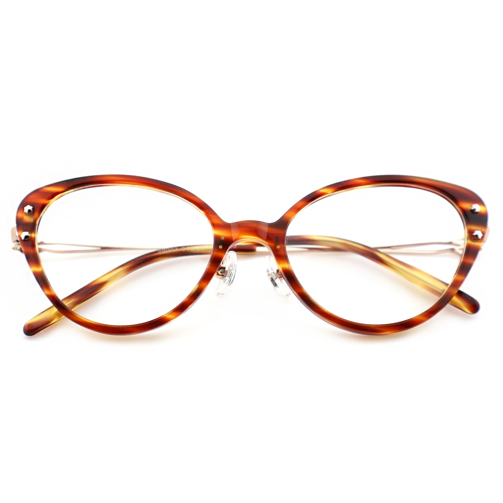 Women’s Retro Cat-Eye Eyeglasses with Metal Accents