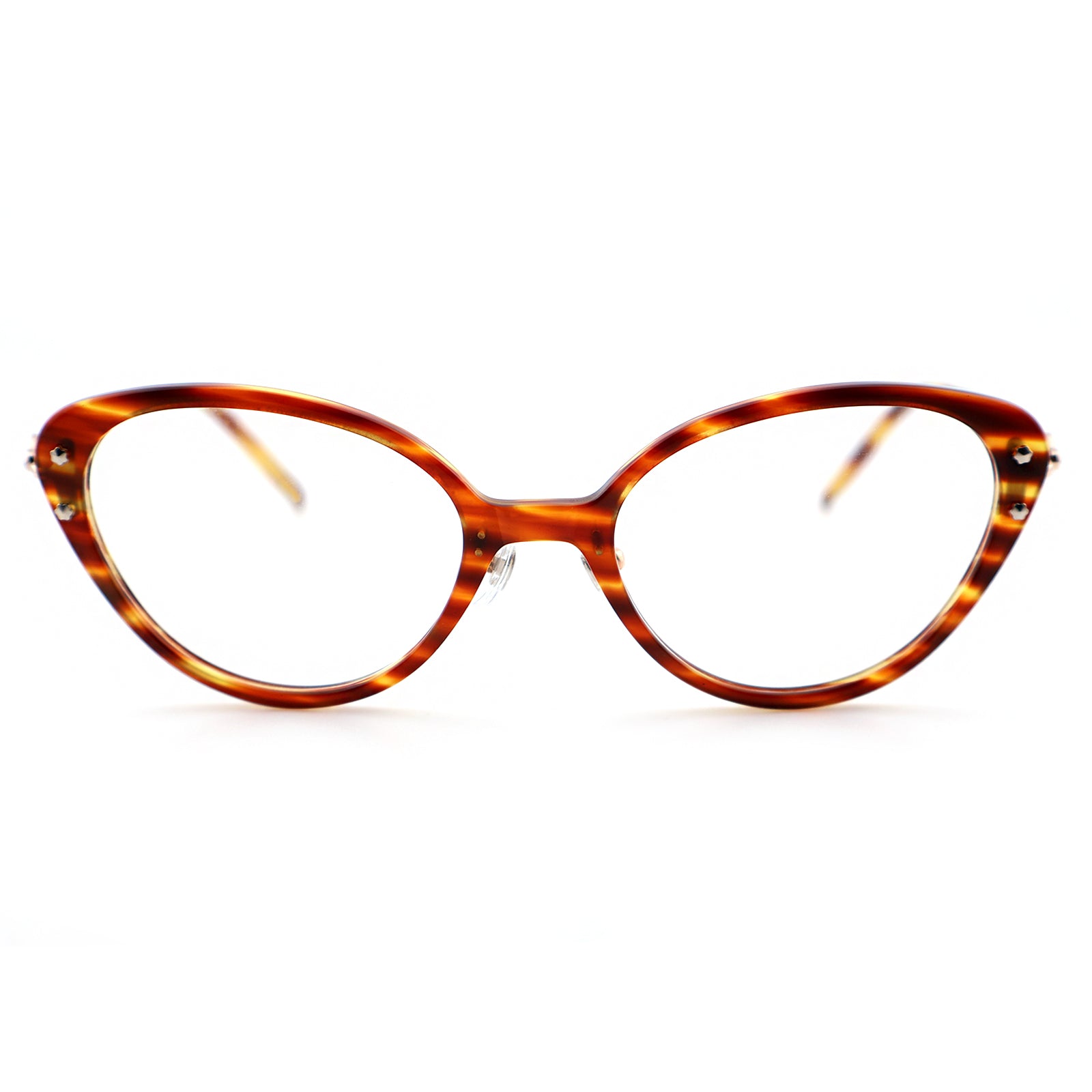 Women’s Retro Cat-Eye Eyeglasses with Metal Accents