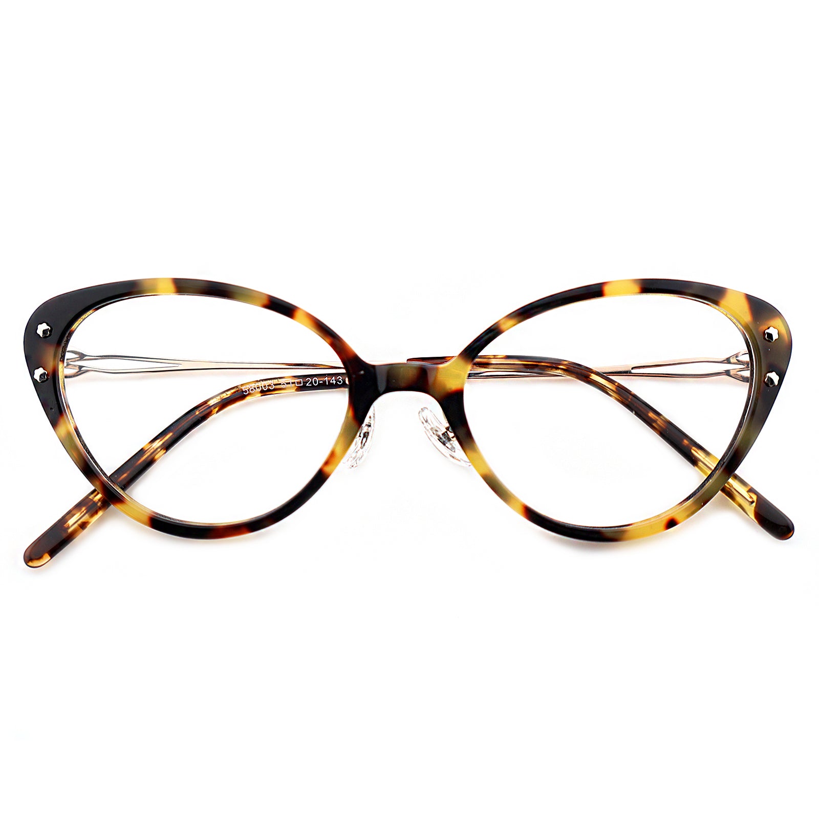 Women’s Retro Cat-Eye Eyeglasses with Metal Accents