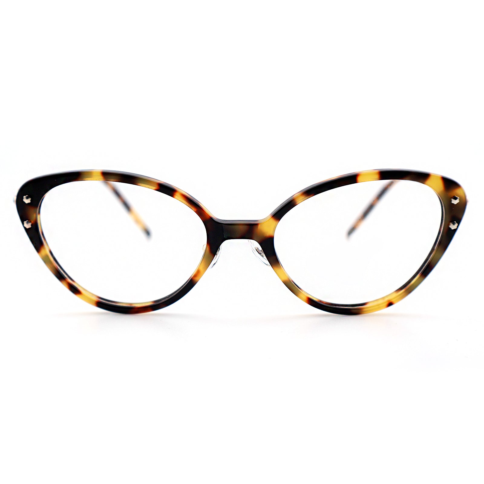 Women’s Retro Cat-Eye Eyeglasses with Metal Accents