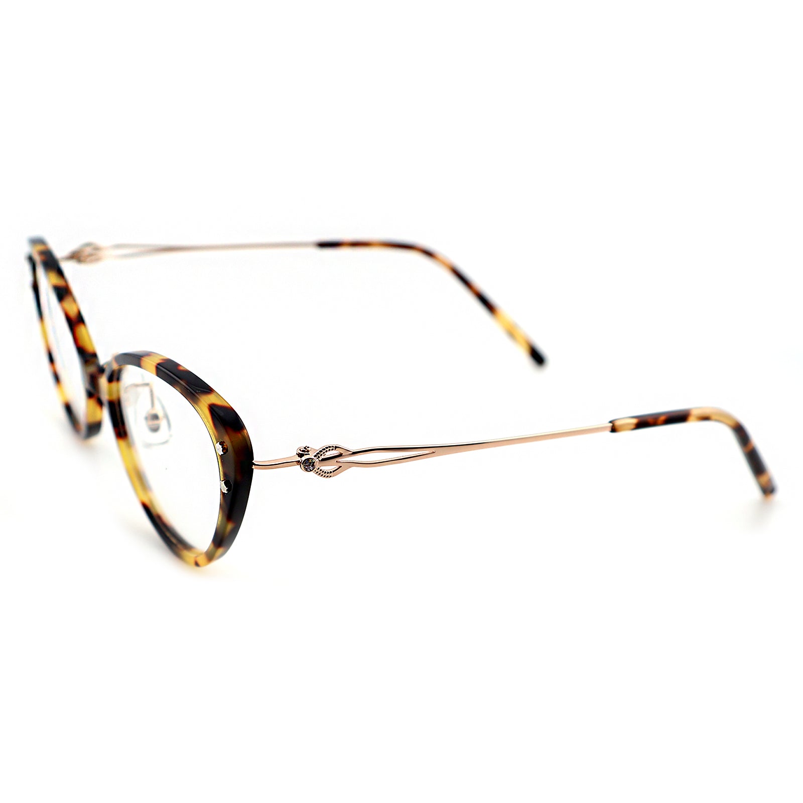 Women’s Retro Cat-Eye Eyeglasses with Metal Accents