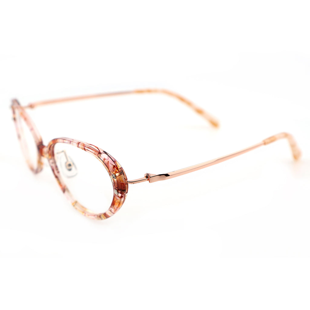 Slim Black Cat-Eye Eyeglasses with Metal Accents