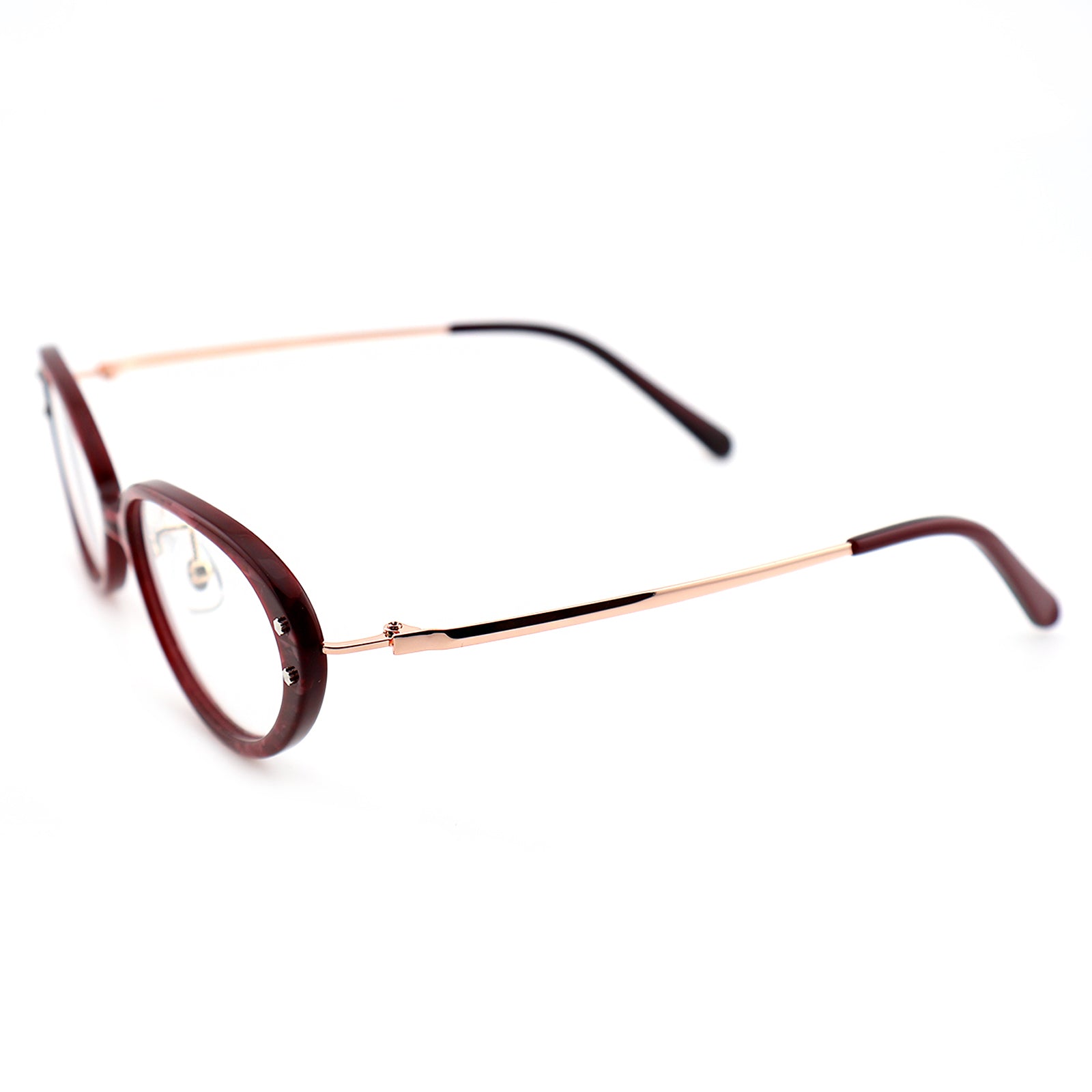Slim Black Cat-Eye Eyeglasses with Metal Accents