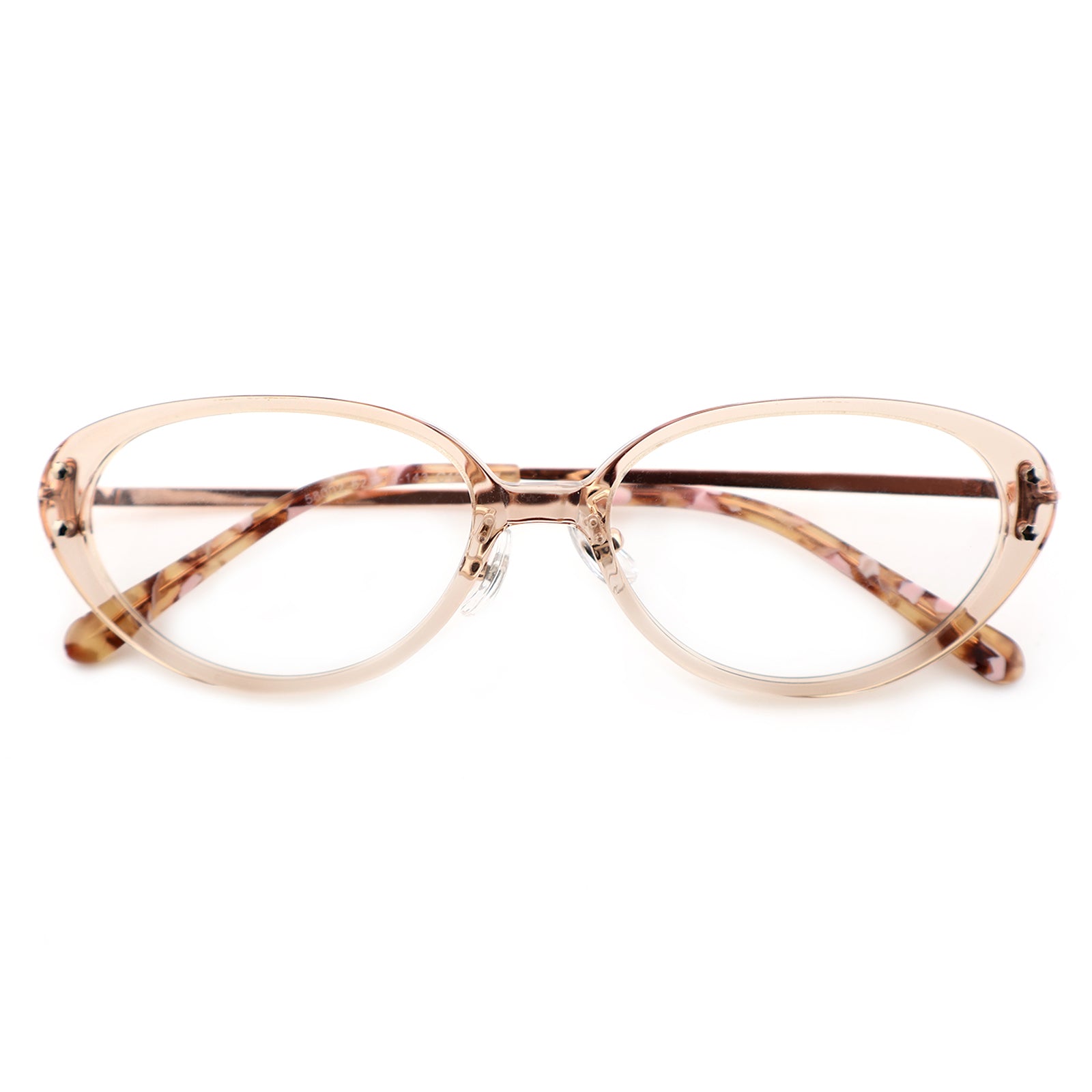 Slim Black Cat-Eye Eyeglasses with Metal Accents