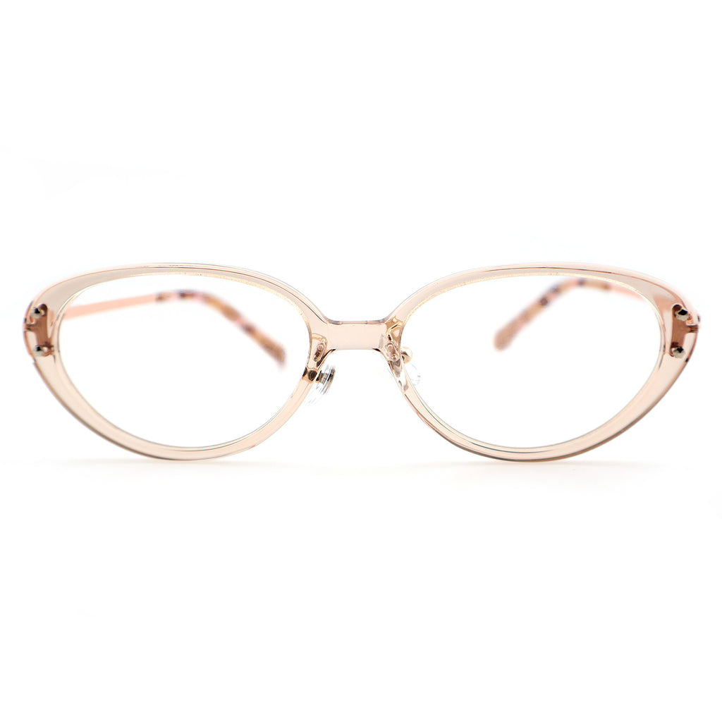 Slim Black Cat-Eye Eyeglasses with Metal Accents