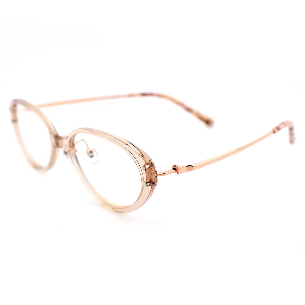 Slim Black Cat-Eye Eyeglasses with Metal Accents