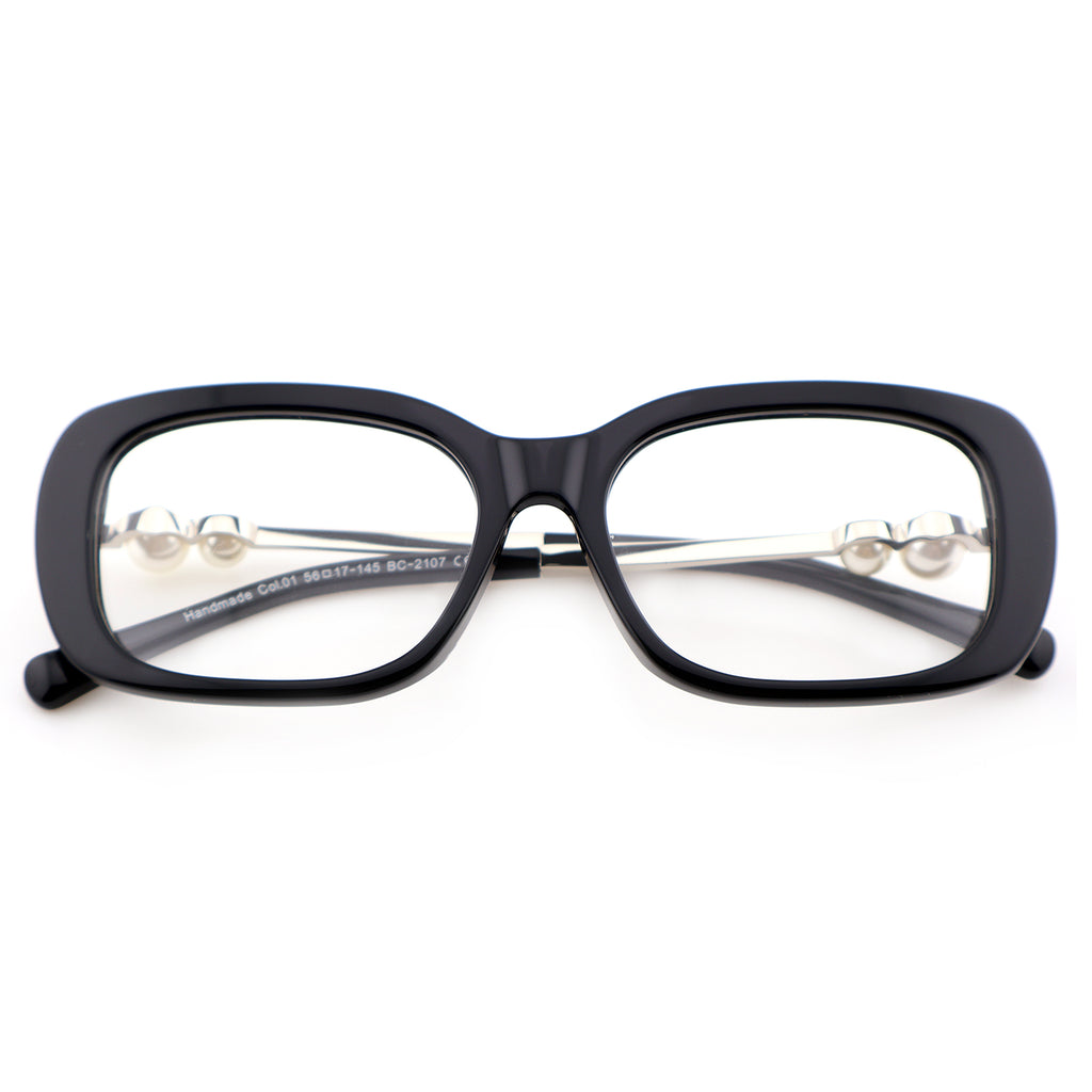 Handmade Retro Black Square Eyeglasses