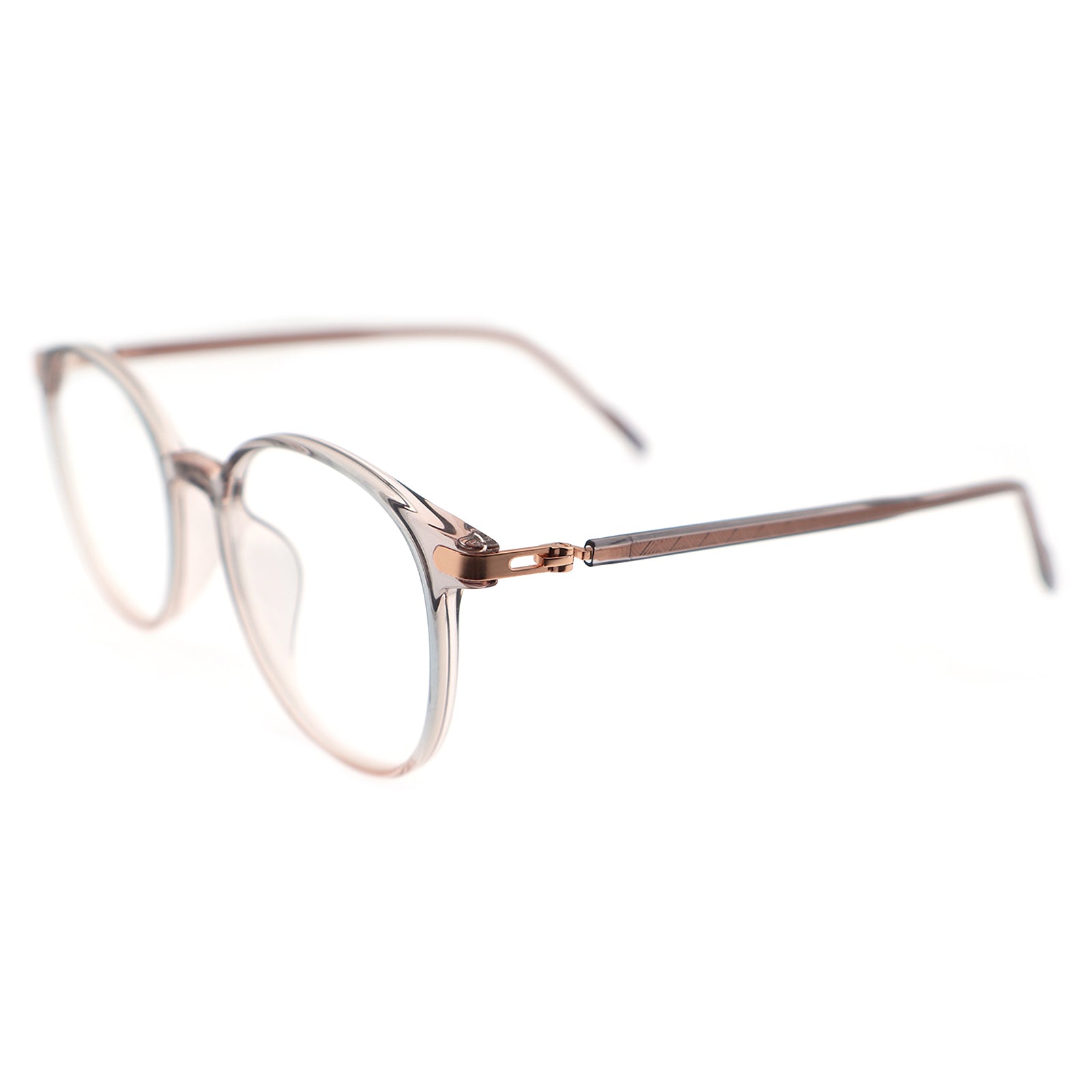 Retro Round Black Eyeglasses with Gold Corner Accent Details