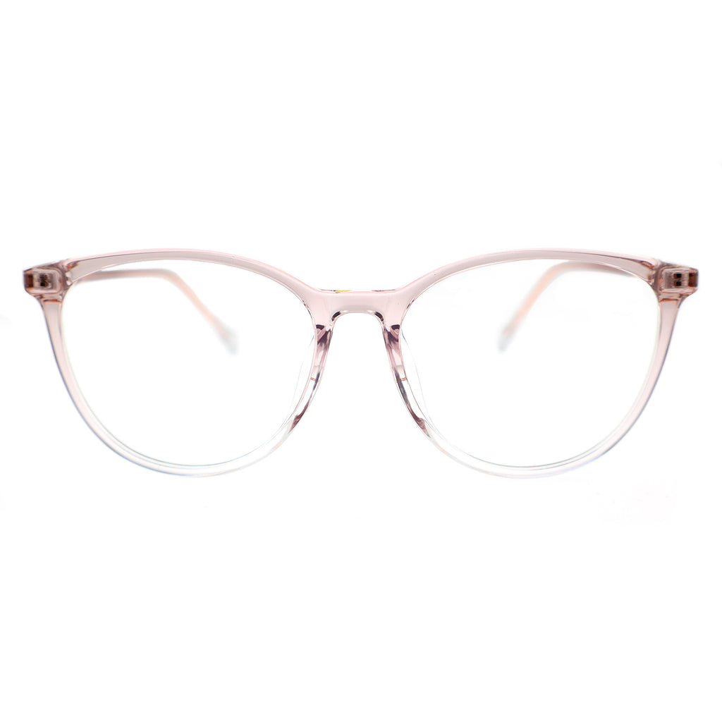 Black Cat Eye Eyeglasses with Rose Gold Hollow Pattern Temples