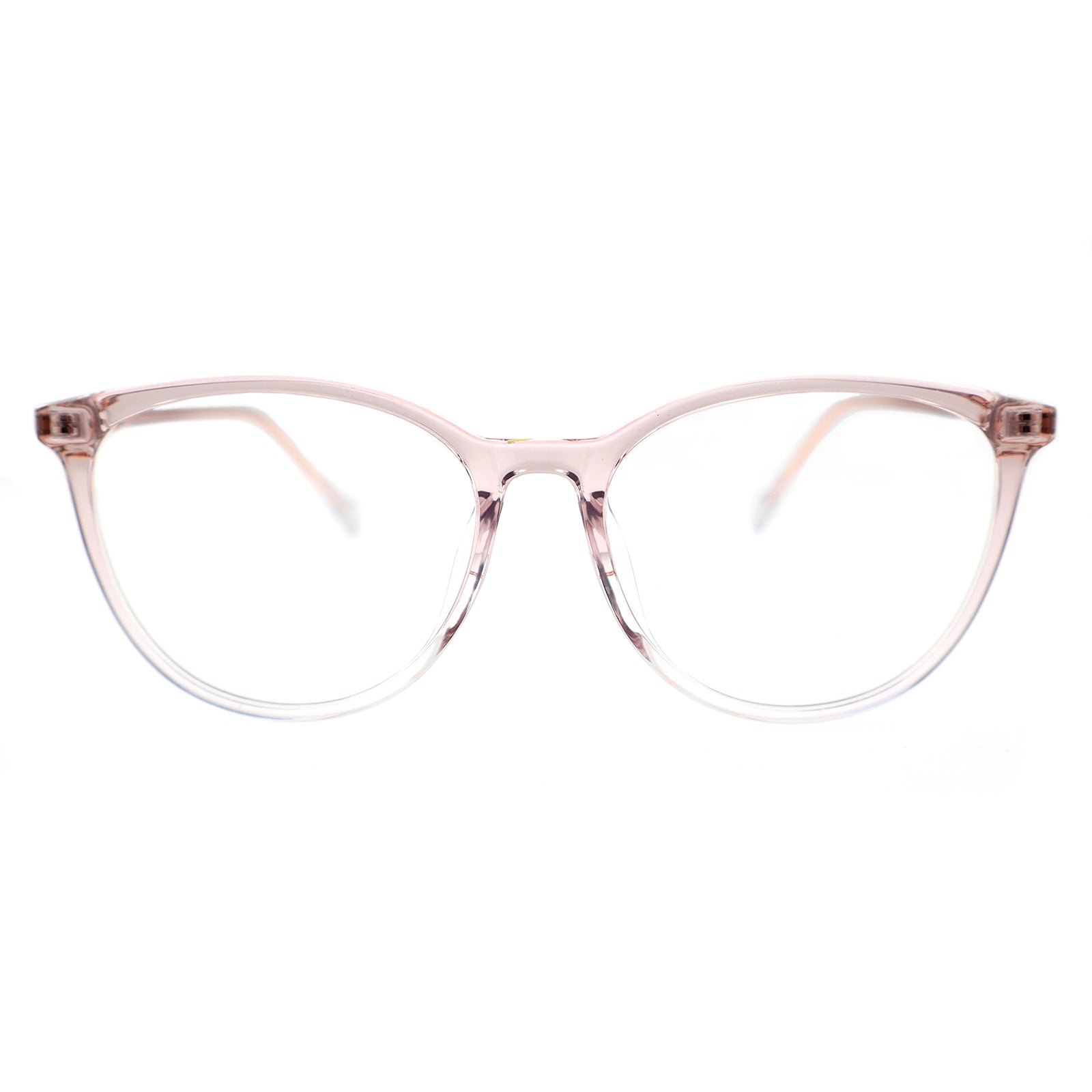 Black Cat Eye Eyeglasses with Rose Gold Hollow Pattern Temples