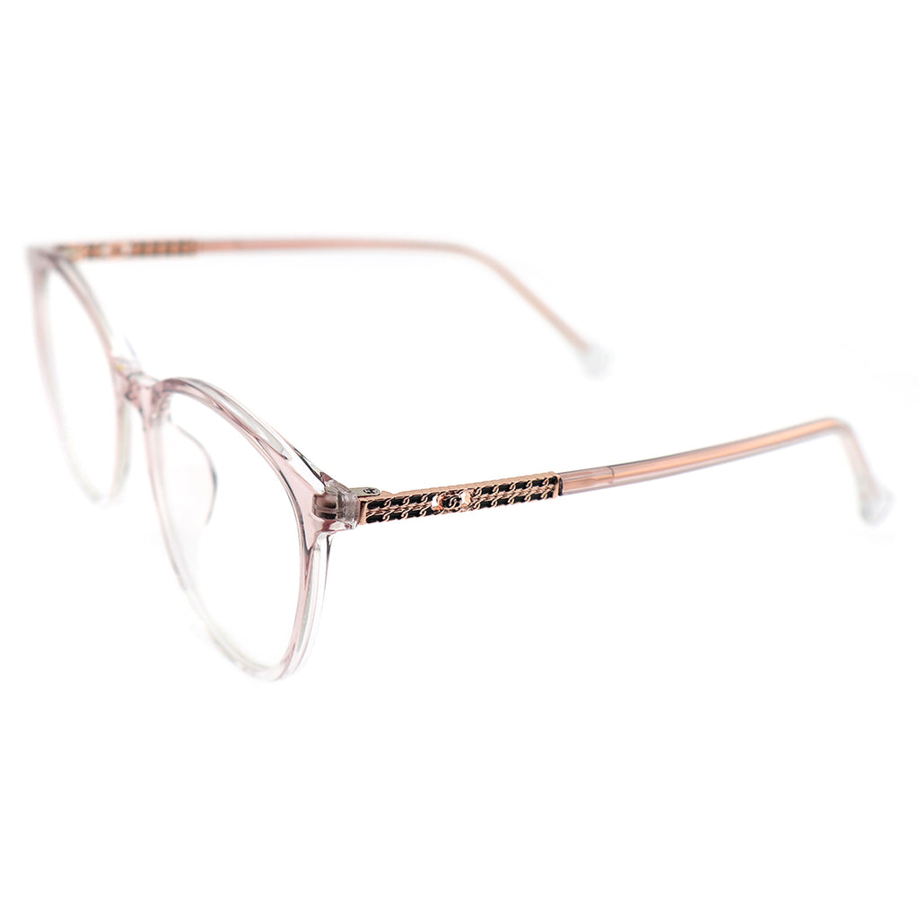 Black Cat Eye Eyeglasses with Rose Gold Hollow Pattern Temples