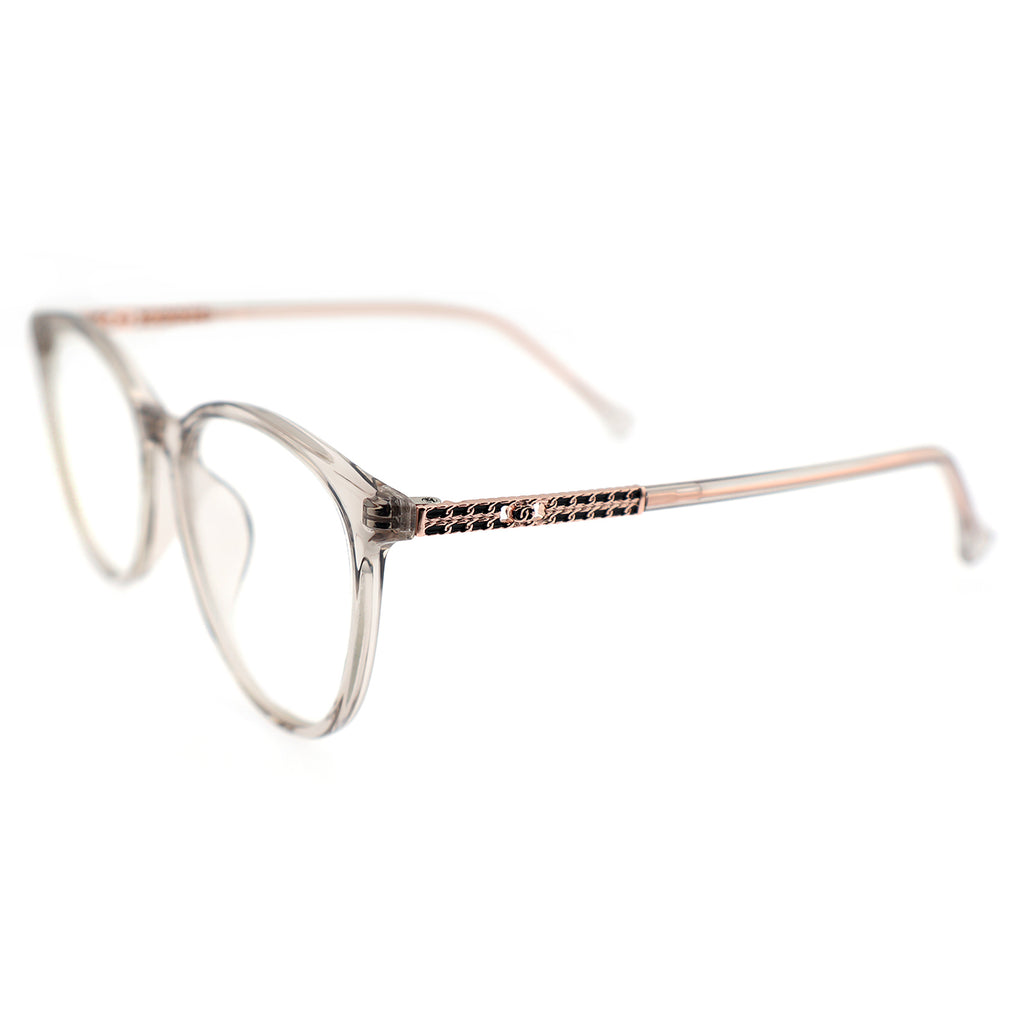 Black Cat Eye Eyeglasses with Rose Gold Hollow Pattern Temples