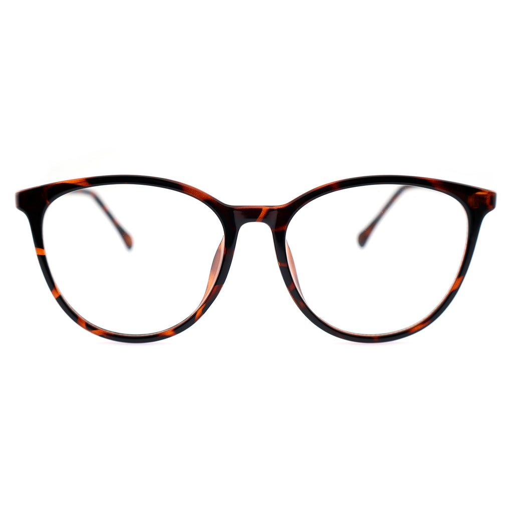 Black Cat Eye Eyeglasses with Rose Gold Hollow Pattern Temples