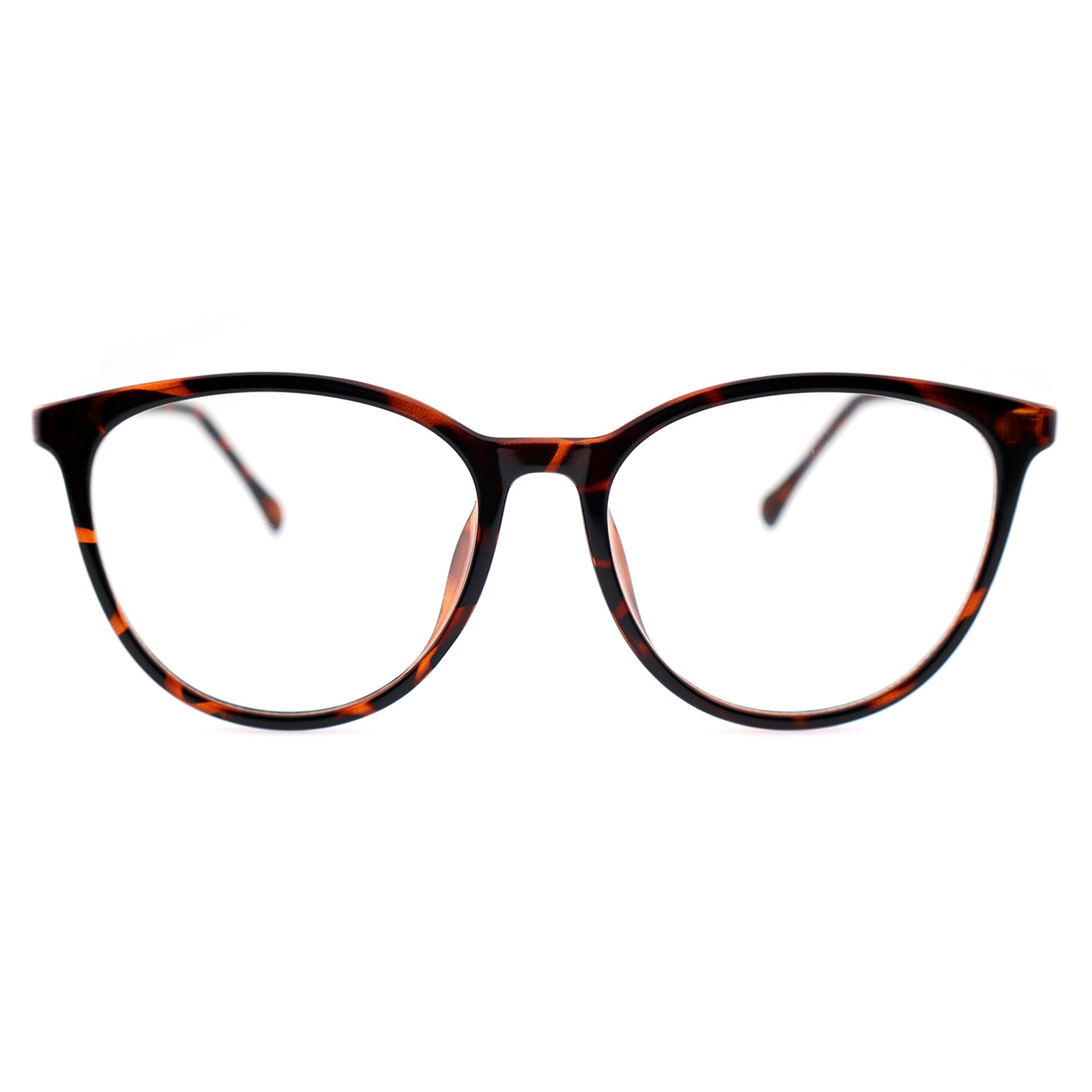 Black Cat Eye Eyeglasses with Rose Gold Hollow Pattern Temples