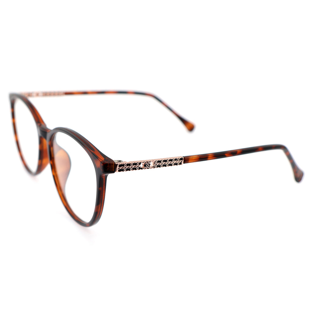 Black Cat Eye Eyeglasses with Rose Gold Hollow Pattern Temples