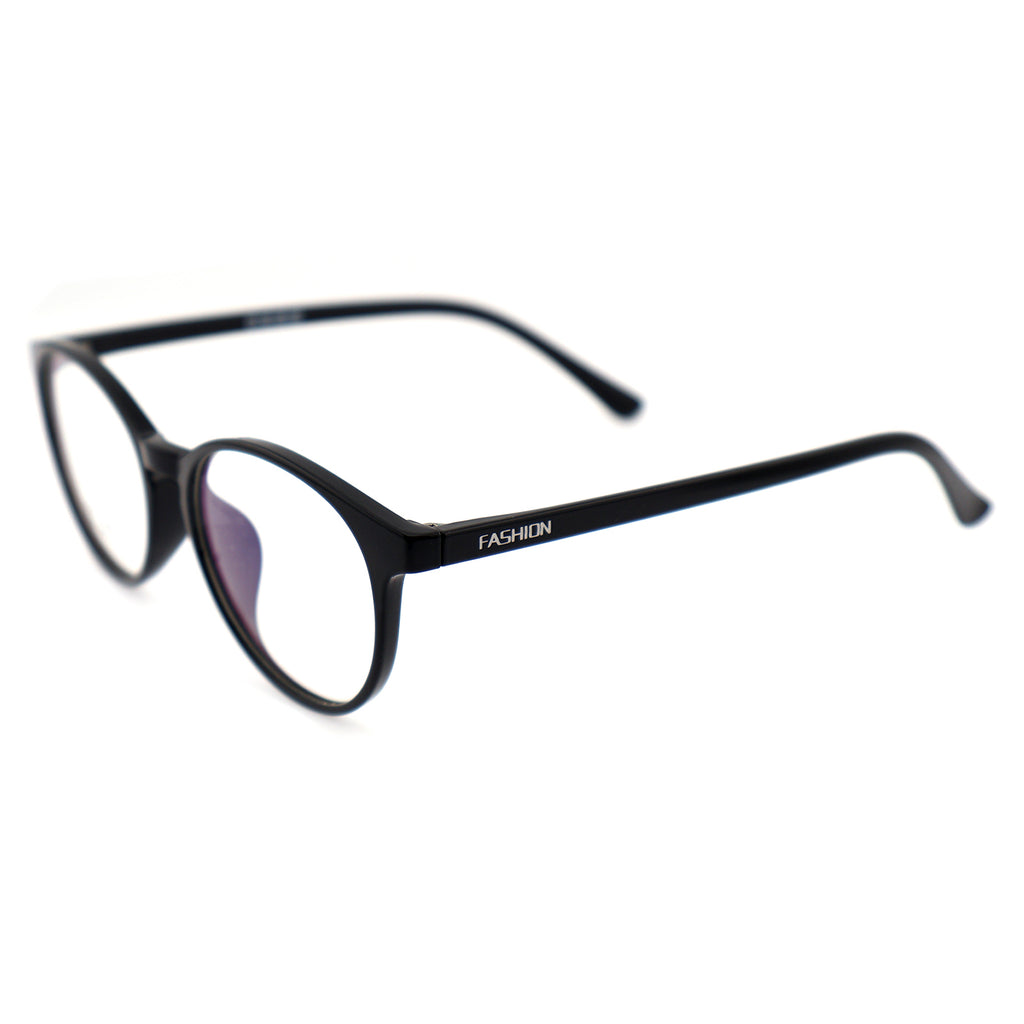 Retro Round Two-Tone TR90 Eyeglasses with Black & Blue Temples
