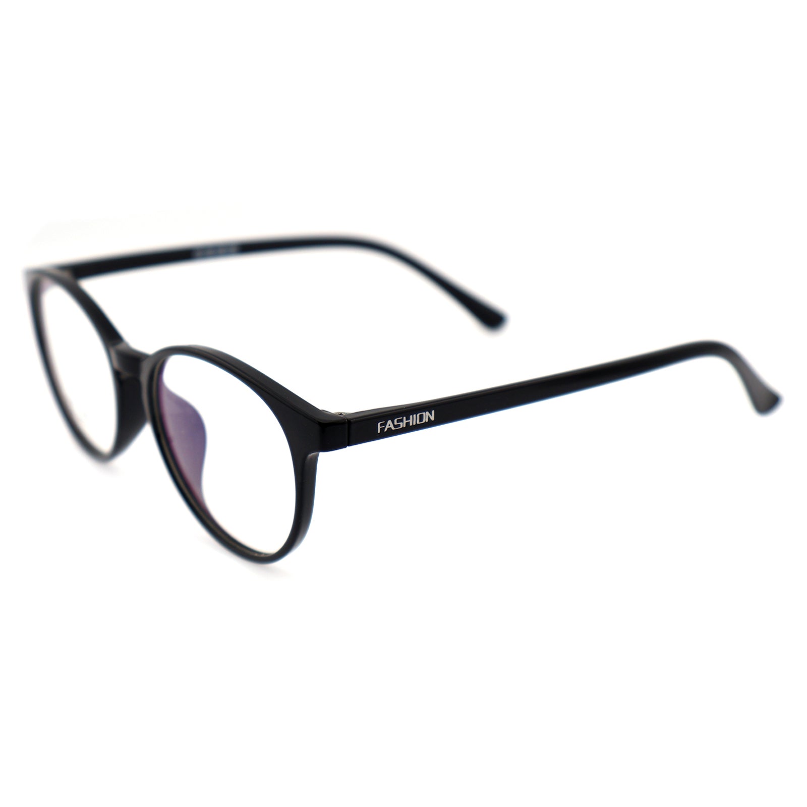 Retro Round Two-Tone TR90 Eyeglasses with Black & Blue Temples