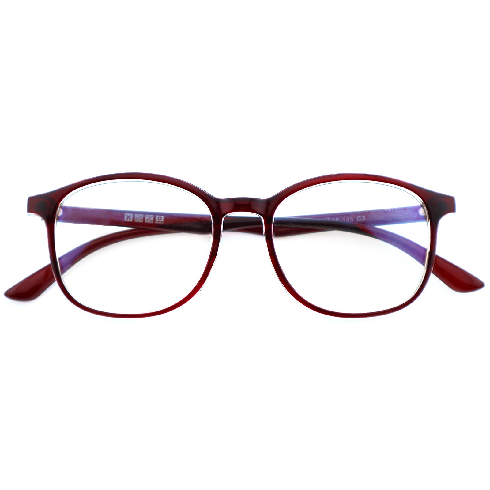 Wine Red Translucent TR90 Casual Daily Optical Glasses