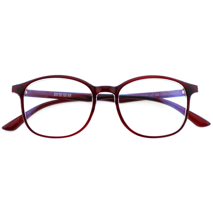 Wine Red Translucent TR90 Casual Daily Optical Glasses