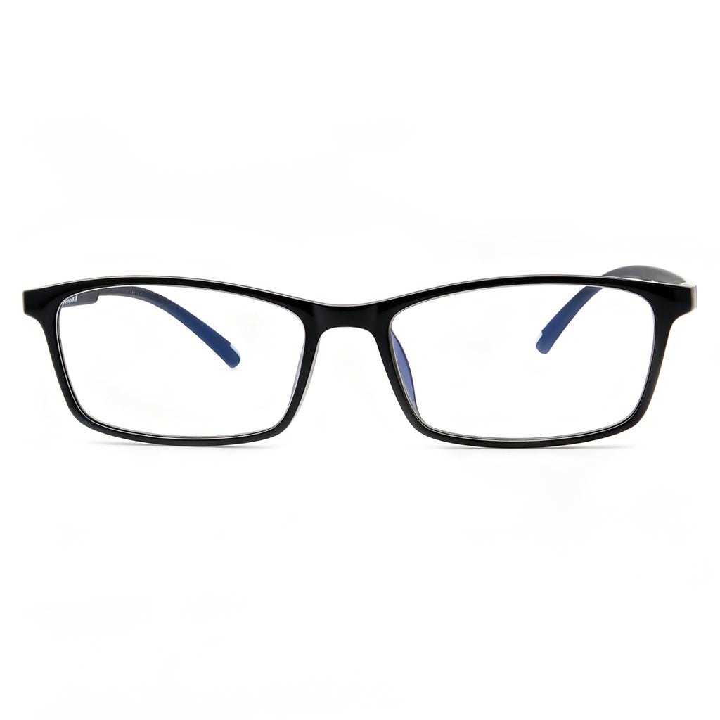 Slim Rectangle TR90 Eyeglasses with Blue Inlay Temples