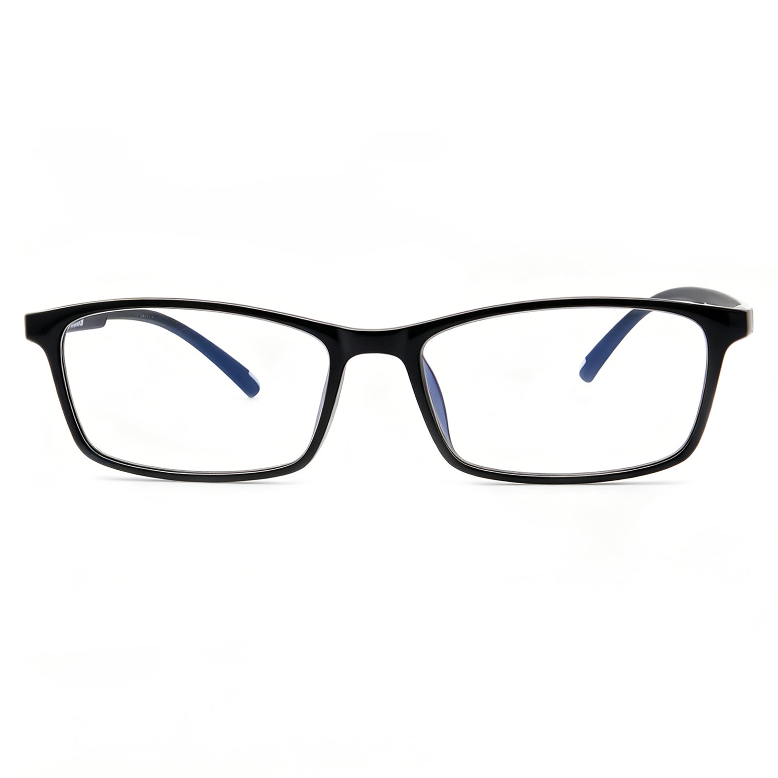 Slim Rectangle TR90 Eyeglasses with Blue Inlay Temples