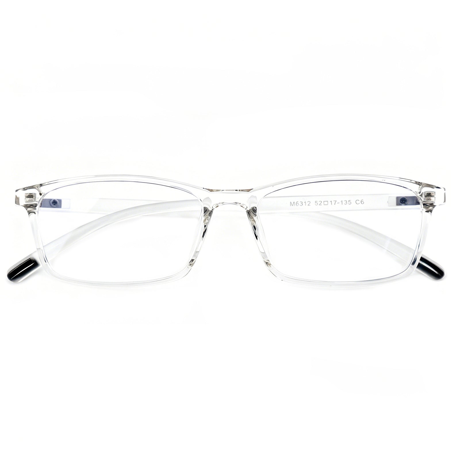 Slim Rectangle TR90 Eyeglasses with Blue Inlay Temples