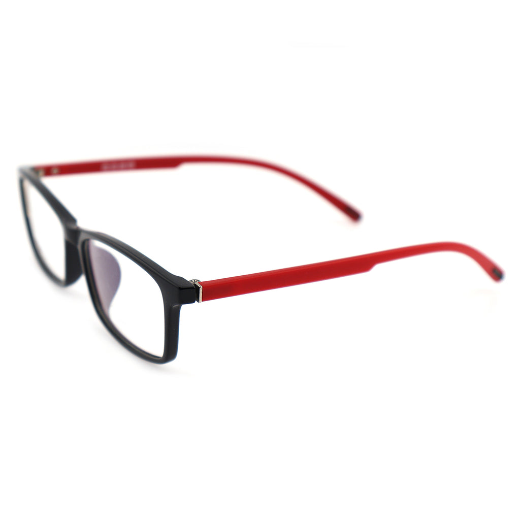Slim Rectangle TR90 Eyeglasses with Blue Inlay Temples