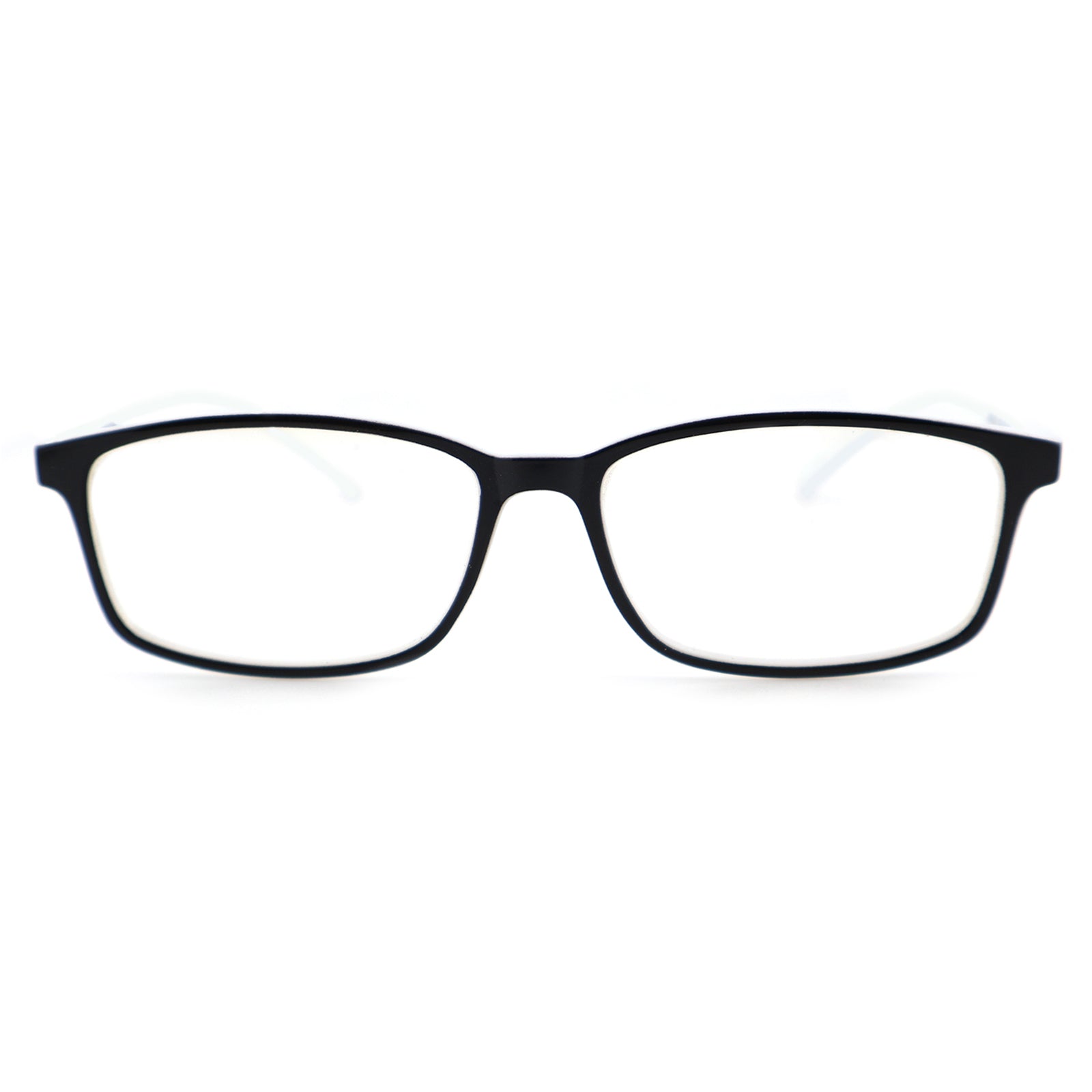 Black & White Two-Tone Memory TR90 Rectangle Eyeglasses