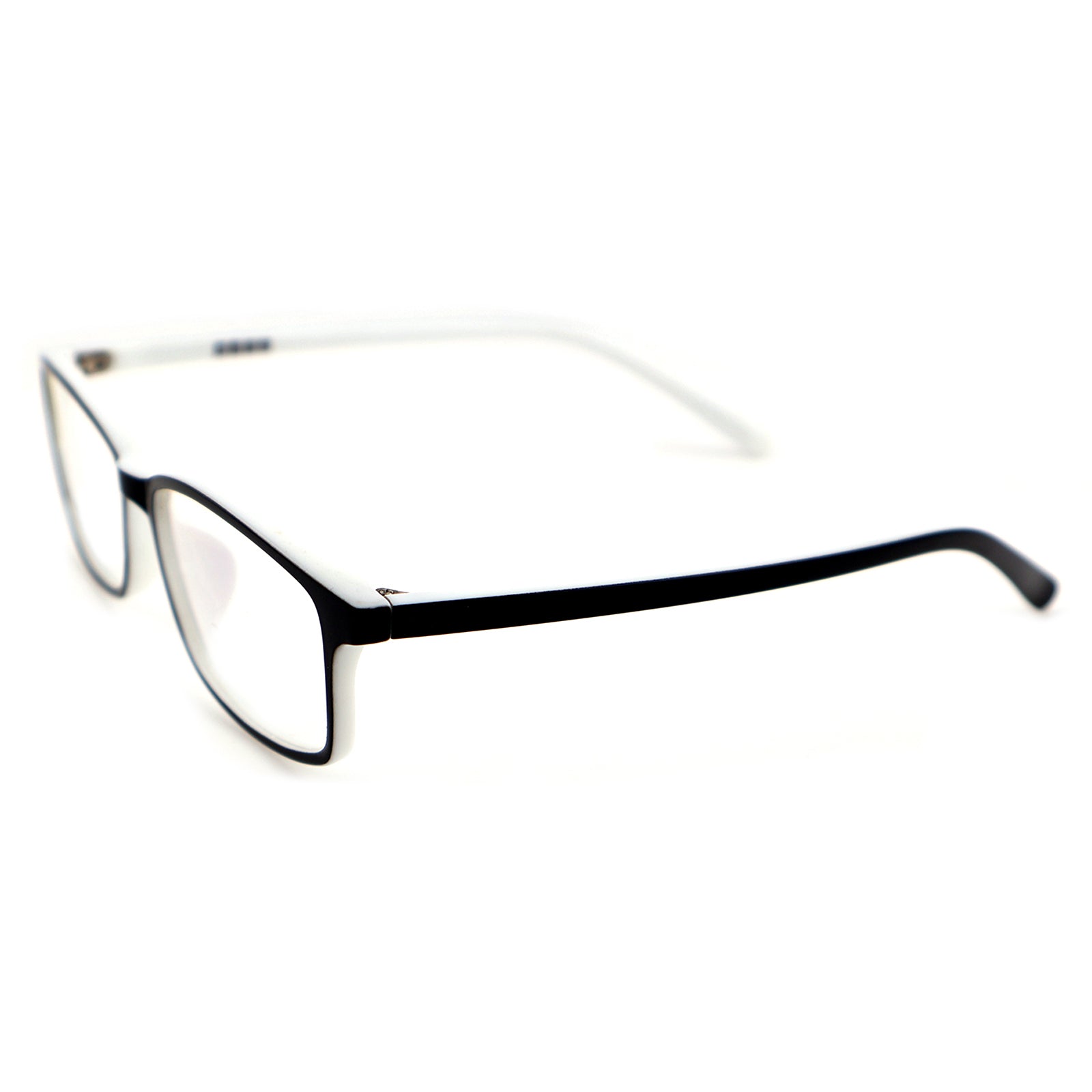 Black & White Two-Tone Memory TR90 Rectangle Eyeglasses
