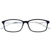 Black & White Two-Tone Memory TR90 Rectangle Eyeglasses