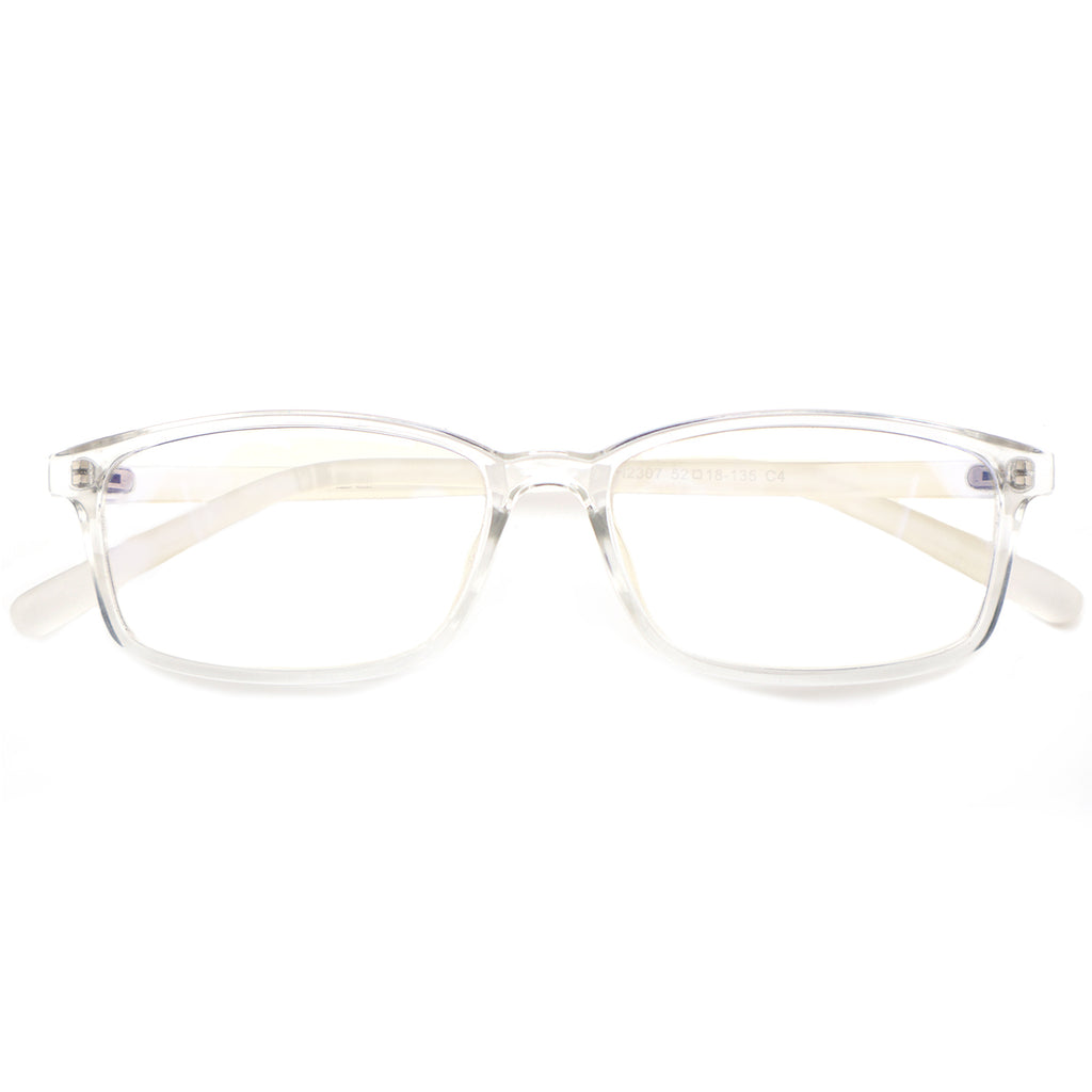 Black & White Two-Tone Memory TR90 Rectangle Eyeglasses