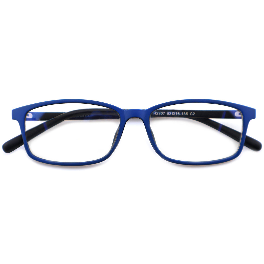 Black & White Two-Tone Memory TR90 Rectangle Eyeglasses