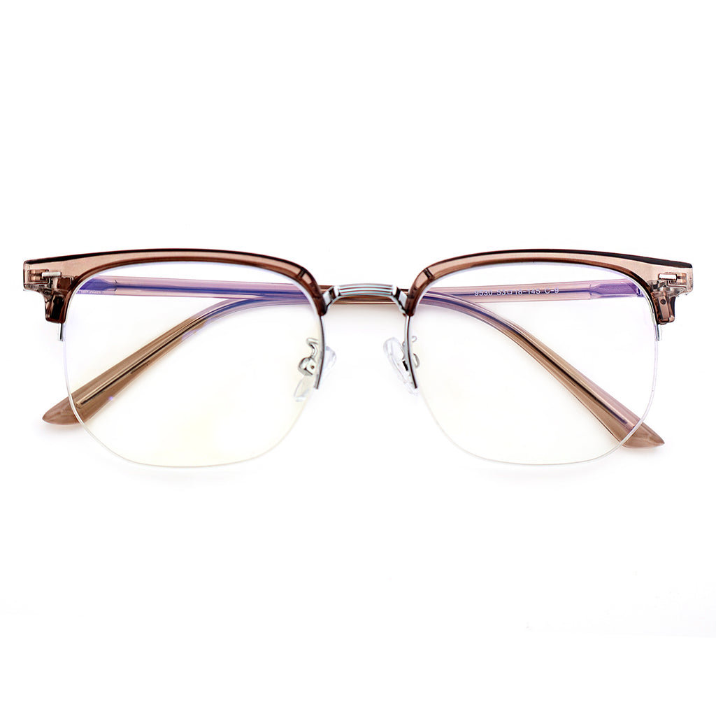 Black Browline Glasses with Purple Temple Accents