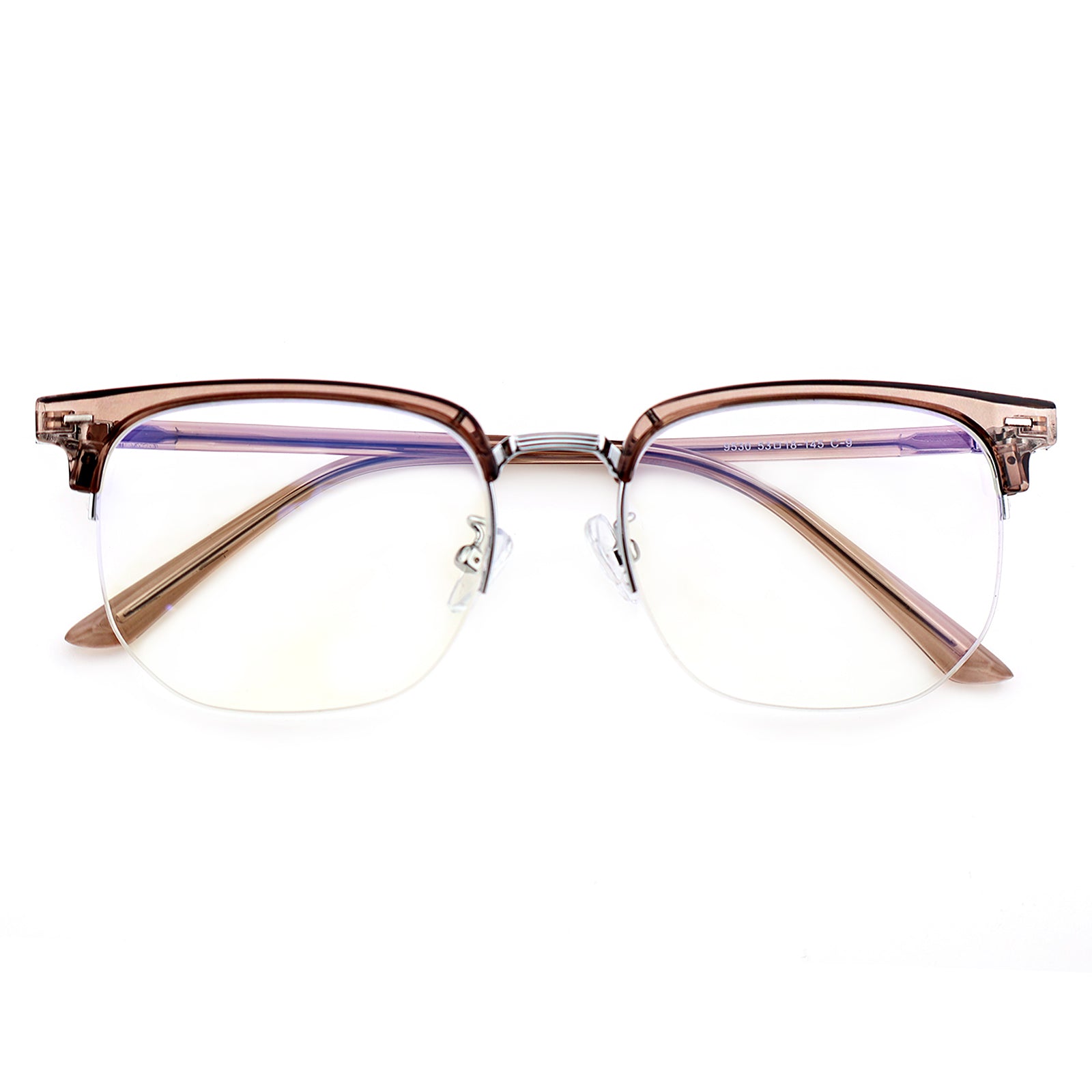 Black Browline Glasses with Purple Temple Accents