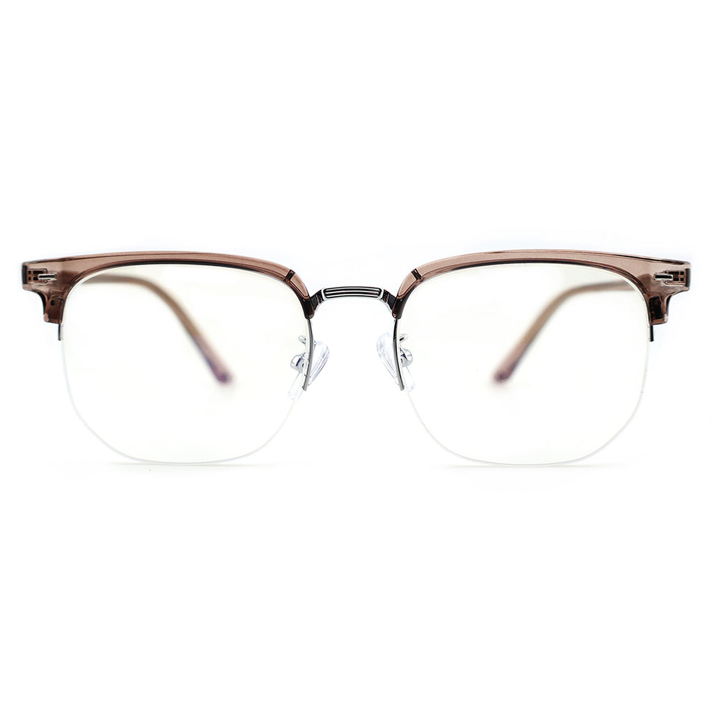 Black Browline Glasses with Purple Temple Accents