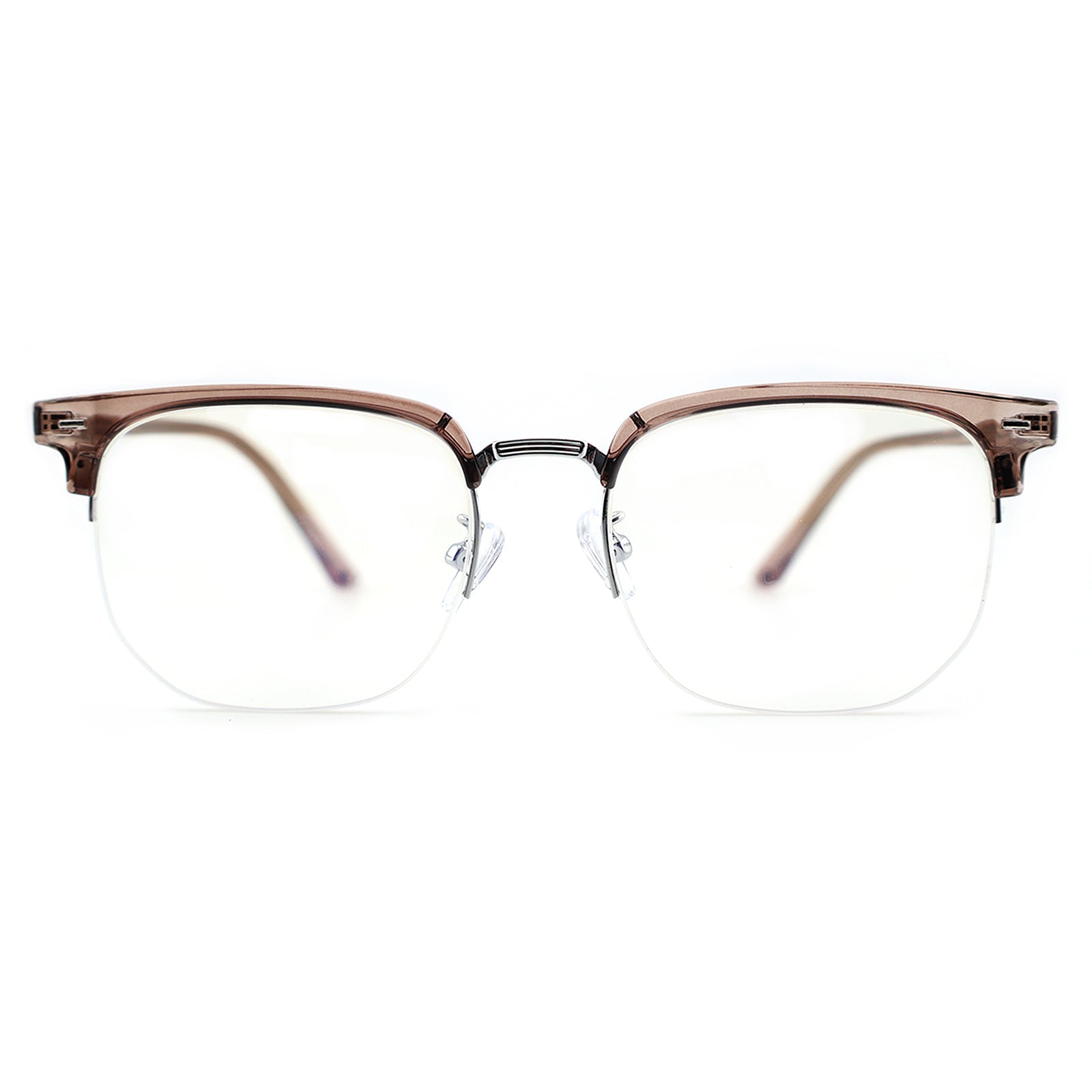 Black Browline Glasses with Purple Temple Accents