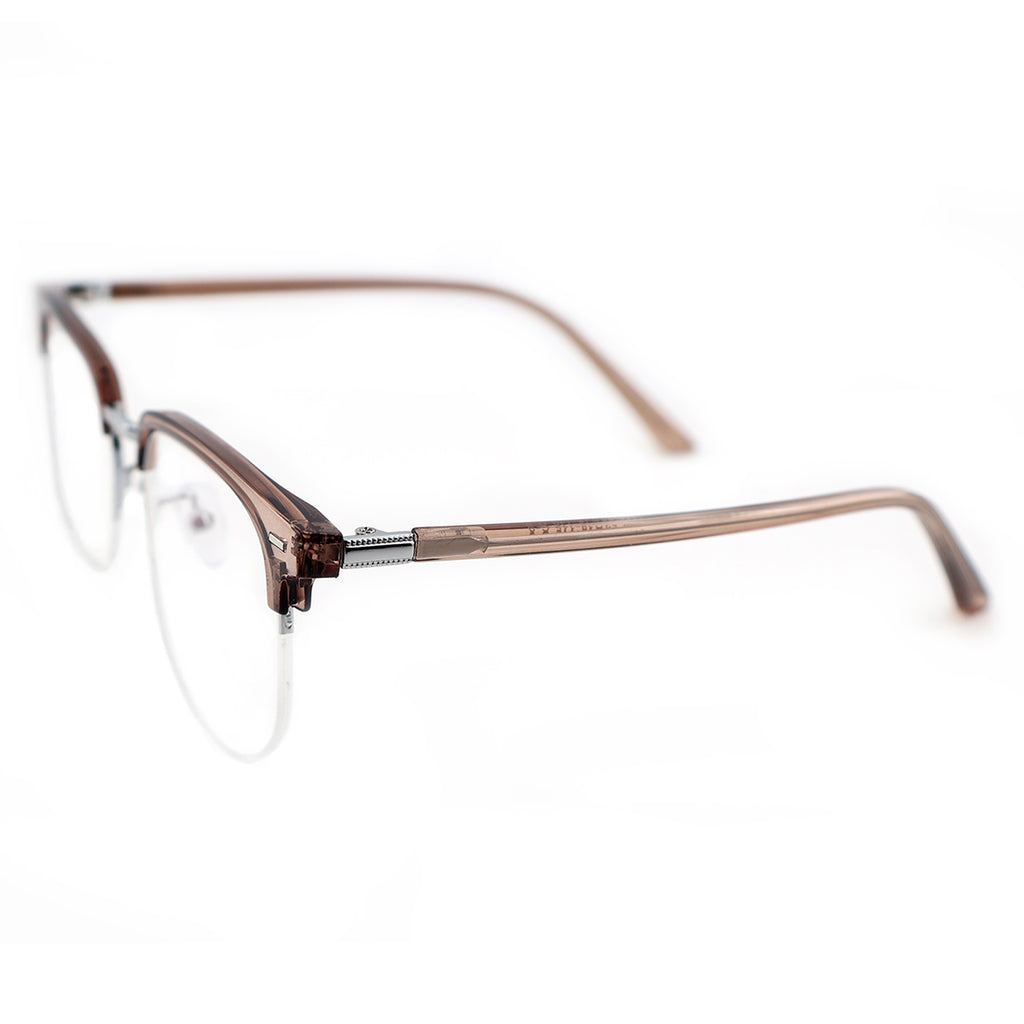 Black Browline Glasses with Purple Temple Accents