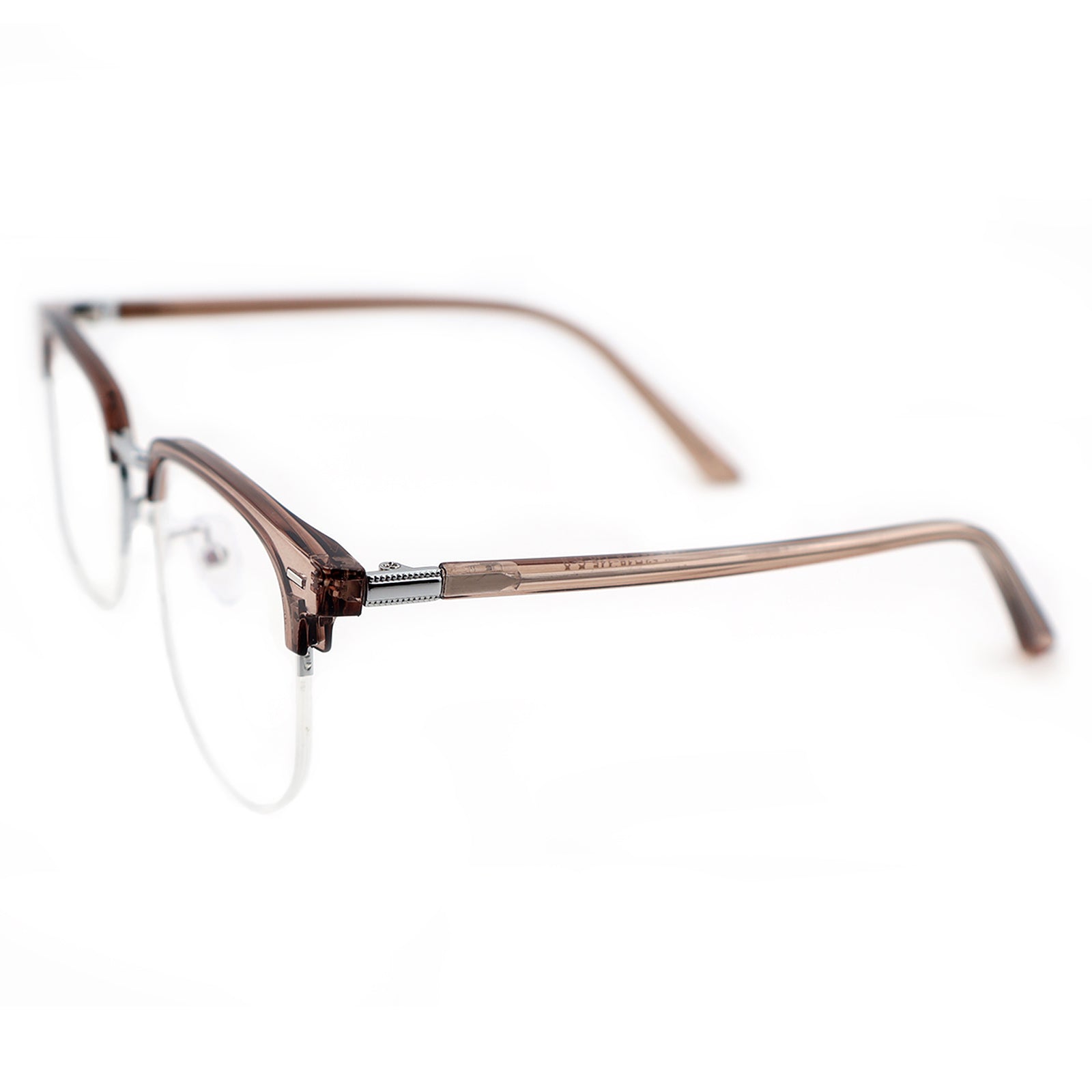 Black Browline Glasses with Purple Temple Accents