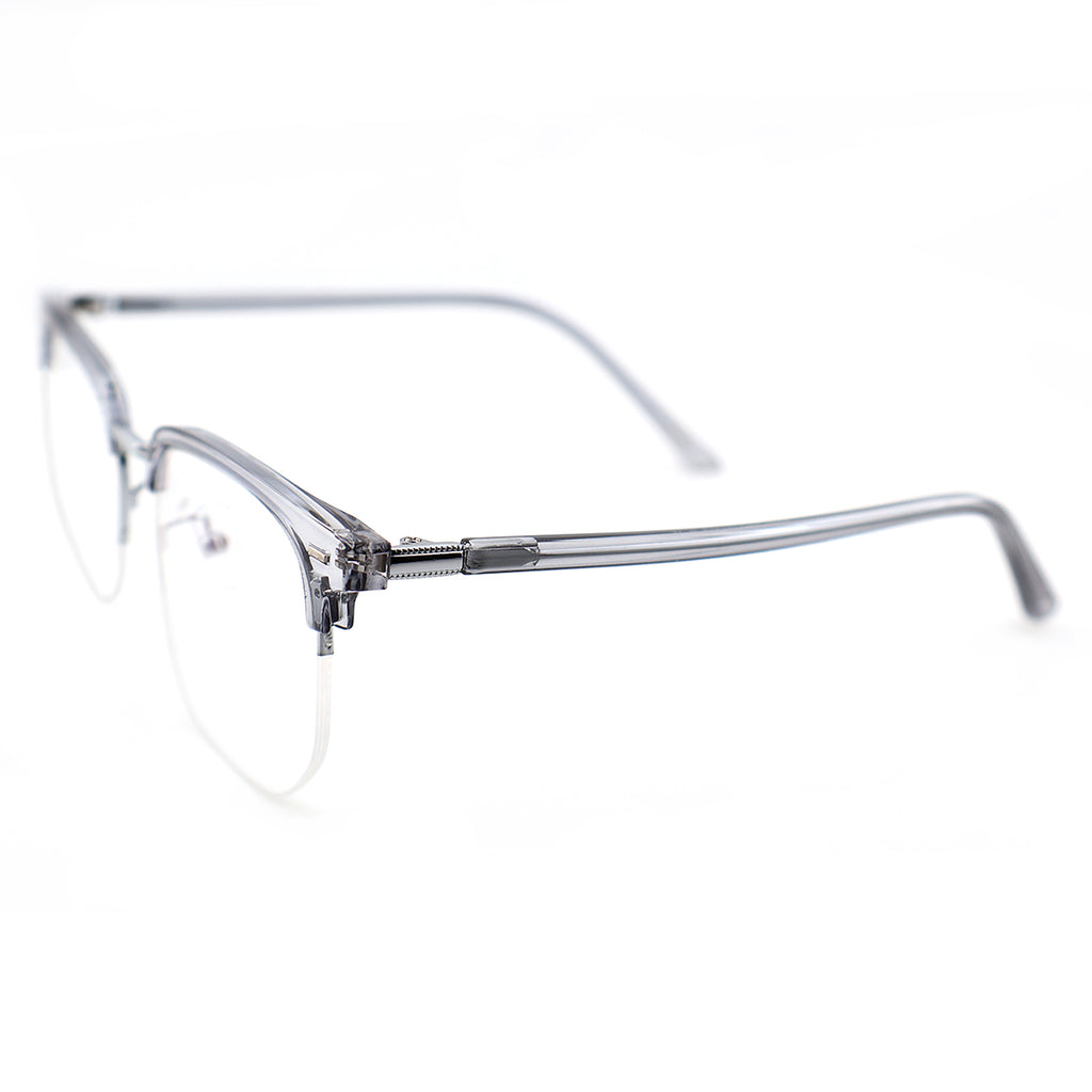 Black Browline Glasses with Purple Temple Accents