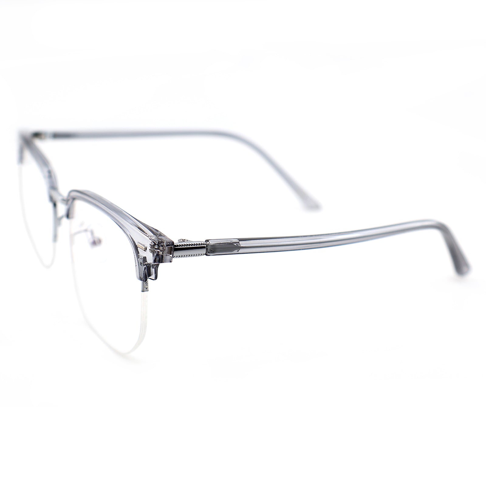 Black Browline Glasses with Purple Temple Accents