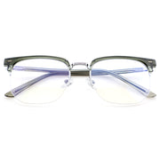 Black Browline Glasses with Purple Temple Accents