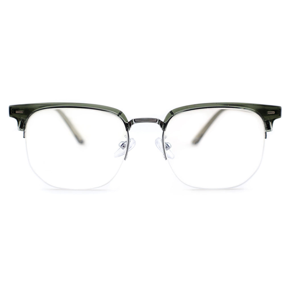 Black Browline Glasses with Purple Temple Accents