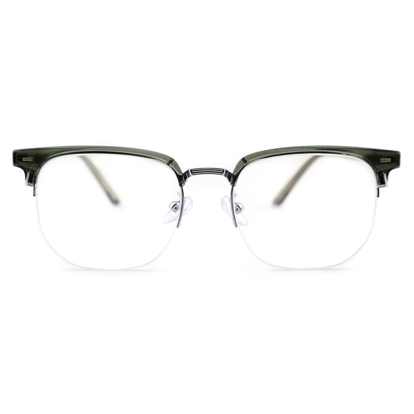 Black Browline Glasses with Purple Temple Accents