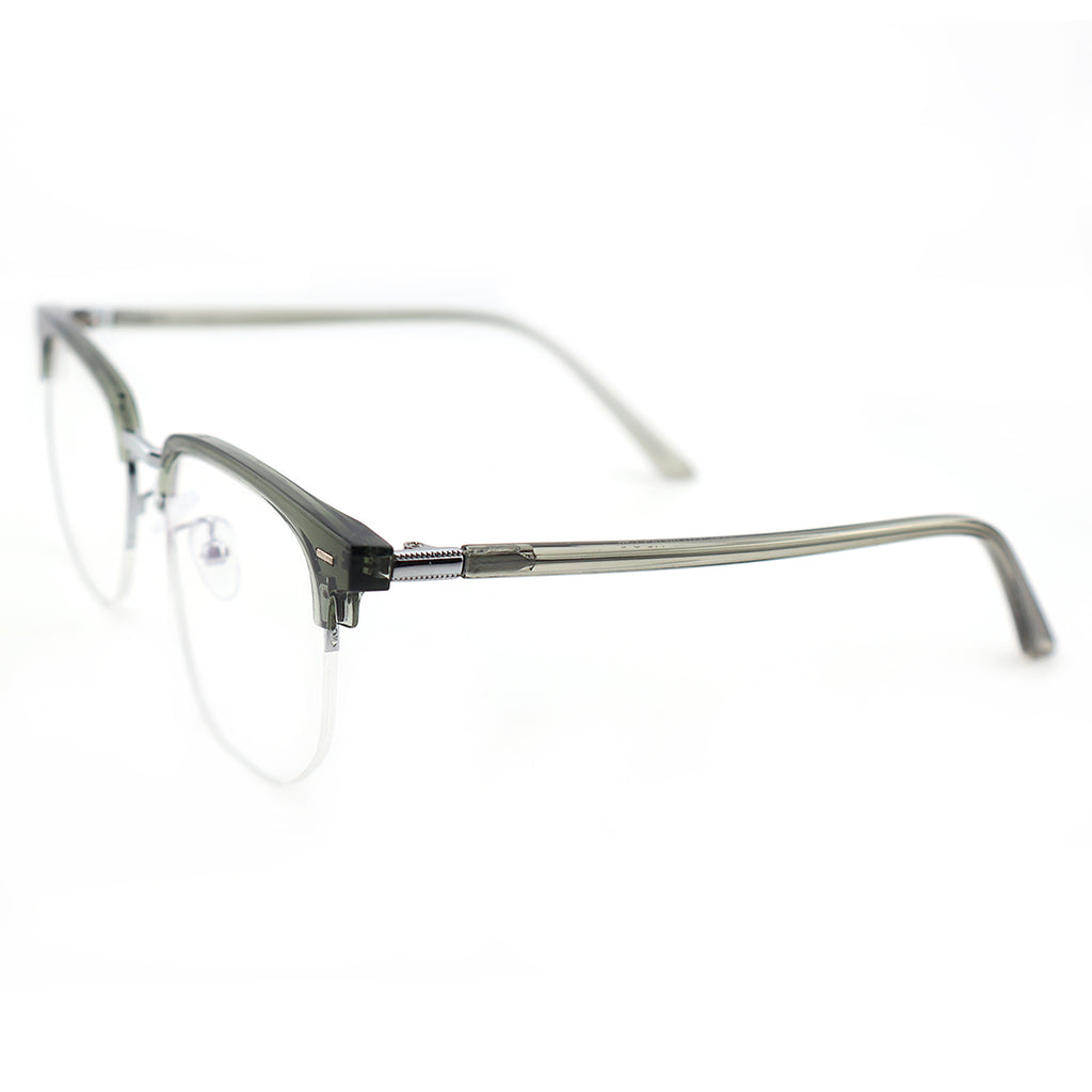 Black Browline Glasses with Purple Temple Accents