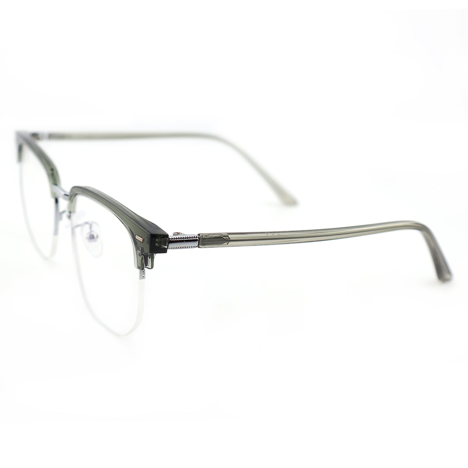 Black Browline Glasses with Purple Temple Accents