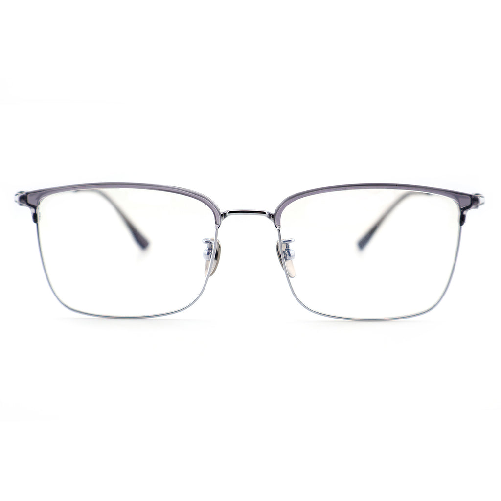 Unisex Two-Tone Browline Half-Rim Metal Eyeglasses, Free Shipping on Orders Over $69