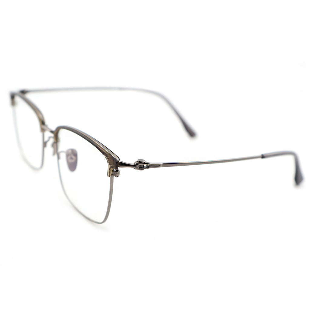 Unisex Two-Tone Browline Half-Rim Metal Eyeglasses, Free Shipping on Orders Over $69