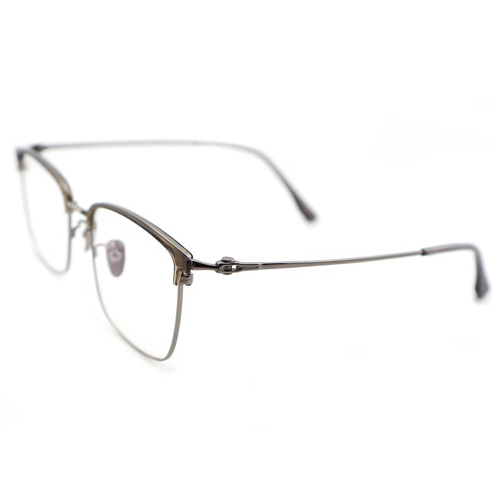 Unisex Two-Tone Browline Half-Rim Metal Eyeglasses, Free Shipping on Orders Over $69