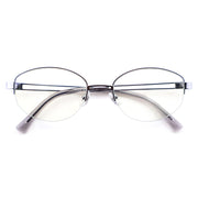 Sleek Black Browline Glasses, Lightweight Half-Rim Design